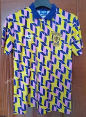 1989-90 Retro Version Scotland Away Blue& Yellow Thailand Soccer Jersey AAA-7T