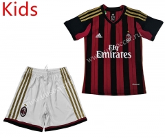 2013-14  AC Milan Red&Black Youth/Kids Soccer Uniform-c1046