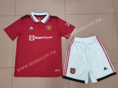 Correct Version 2022-23  Manchester United Home Red   Soccer Uniform-718