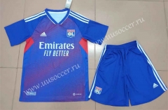 2021-2022  Olympique Lyonnais Away Blue  Soccer Uniform-718