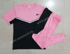 2022-23 NIke Black&Pink Short-Sleeved Thailand Soccer Tracksuit-815