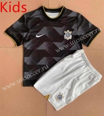 2022-23 Corinthians Away Black kids Soccer Uniform-AY