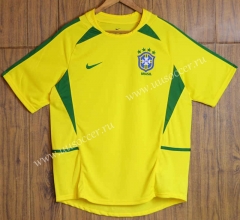 2002  Brazil Home Yellow Thailand Soccer Jersey AAA-SL