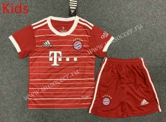 2022-23 Bayern München Home Red Kids/Youth Soccer Uniform-GB