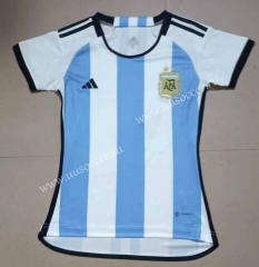 2022-23 Argentina Home Blue & White Female Thailand Soccer Jersey-708