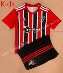 2022-23 São Paulo Away Red&Black kids Soccer Uniform-AY