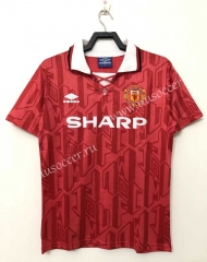 92-94 Retro Version Manchester United Home Red  Thailand Soccer Jersey AAA-811