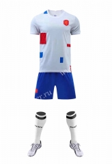 2022-23 Netherlands Away White Soccer Blank Uniform-9031