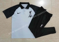 2022-23 Liverpool Light Grey Thailand Polo Uniform-815