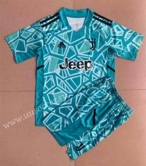 2022-23  Juventus Goalkeeper Blue Soccer Uniform-AY