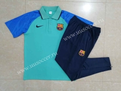 2022-23  Barcelona Green&Blue Polo Uniform-815