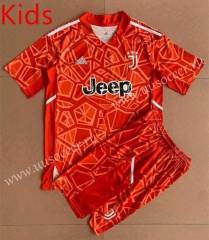 2022-23 Juventus Goalkeeper Red Youth/ Kids Soccer Uniform-AY