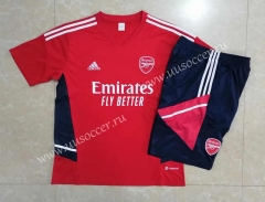2022-23 Arsenal Red Shorts Sleeve Thailand Soccer Tracksuit Uniform-815