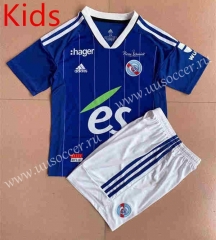 2022-23 RC Strasbourg Alsace Home Blue Kids/Youth Thailand Soccer Uniform-AY