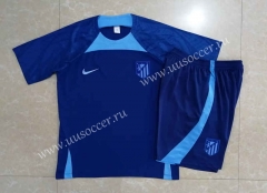 2022-23 Atletico Madrid  Blue  Thailand Short-Sleeve Soccer Tracksuit Uniform-815