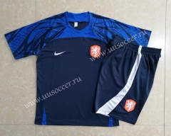 2022-23 Netherlands Royal Blue  Thailand Short-sleeved Tracksuit -LH