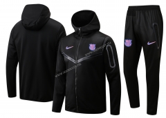 2022-23 Barcelona Black Soccer Jacket Uniform With Hat-815