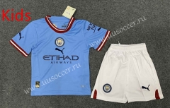 2022-23 Manchester City Home Blue Kid/Youth Soccer Uniform-GB