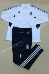 2022-23 Real Madrid White Black pants Thailand Tracksuit Uniform-411