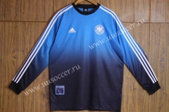 Retro Version 2002 Germany Goalkeeper blue black Thailand LS Soccer Jersey AAA-SL