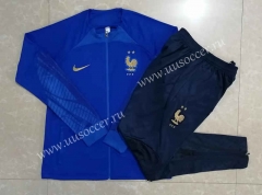 2022-23 France Cai Blue Thailand Soccer Jacket Uniform-815