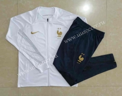 2022-23 France White Thailand Soccer Jacket Uniform-815