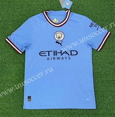 (s-4xl)Correct version 2022-23  Manchester City Home Blue  Thailand Soccer Jersey AAA-403