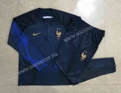 2022-23 France Royal Blue Thailand Soccer Tracksuit Uniform-815
