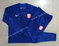 2022-23 Netherlands Blue Thailand Soccer Tracksuit Uniform-815