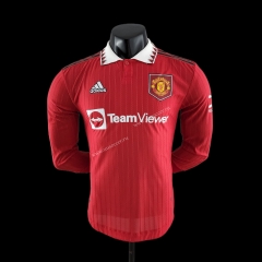 Player version 2022-23 Manchester United Home Red Thailand LS Soccer Jersey