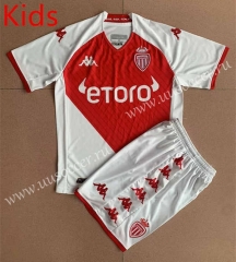 2022-23 Monaco Home Red&White kids Soccer Uniform-AY