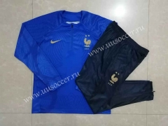 2022-23 France Cai Blue Thailand Soccer Tracksuit Uniform-815