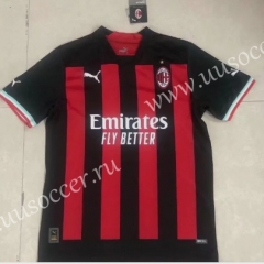 Correct version 2022-23 AC Milan Home  Black&Red Thailand Soccer Jersey AAA-6748