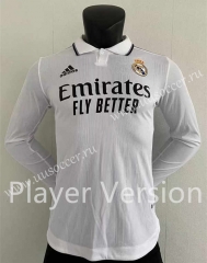 Player version 2022-23  Real Madrid Home White LS Thailand Soccer Jersey AAA-2016