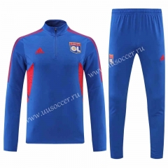 2022-23 Olympique Lyonnais  Blue Soccer Tracksuit Uniform-815