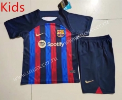 Correct Version 22-23  Barcelona Home Red&Blue kids Soccer Uniform-507