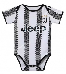 2022-23 Juventus Home Black & White Baby Soccer Uniform-CS