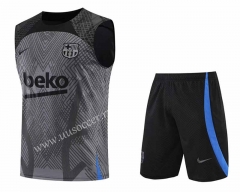 2022-23 Barcelona Light Gray Thailand Training Soccer Vest Uniform-4627