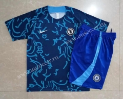 22-23 Chelsea Cai Blue Thailand Soccer Training Uniform-815
