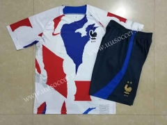 22-23 France White Thailand Soccer Training Uniform-815
