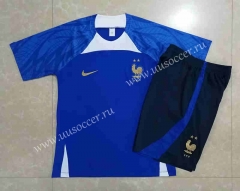 22-23 France CAI Blue  Thailand Soccer Training Uniform-815