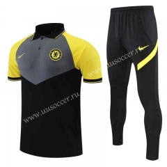 2022-23 Chelsea Black&Grey Thailand Polo Uniform-4627