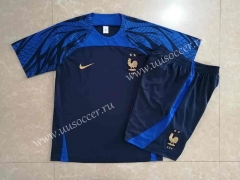 22-23 France Royal Blue  Thailand Soccer Training Uniform-815