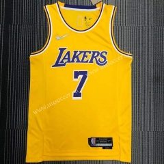 75th Anniversary Edition  NBA Lakers Yellow #7  Jersey(crew neck)