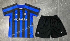 2022-23  Inter Milan Home Blue&Black Soccer Uniform-6748