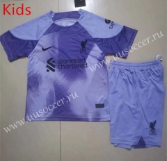 2022-23 Liverpool Goalkeeper Purple Thailand kids Soccer Uniform-507