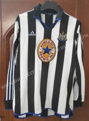1999-2000 Retro Version Newcastle United Home Black&White Thailand LS Soccer Jeesey AAA-7T
