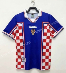 1998  Retro Verison Croatia Home Blue Thailand Soccer Jersey AAA-811
