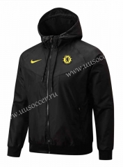 2022-23 Nike Chelsea Black Trench Coats With Hat-815