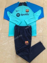 2022-23  Barcelona Light Blue  Thailand Tracksuit Uniform-411